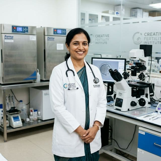 Embryologist working in a modern IVF laboratory